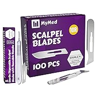Pack of 115 Scalpel Blades & a Handle 10r Blades Dermaplaning Replacement Blades