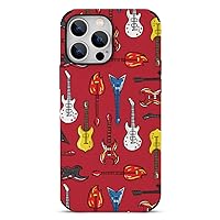 Coloful Guitars Protective Phone Case Slim Leather Case Shockproof Phone Cover Shell Compatible for iPhone 13 Pro Max