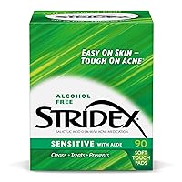 Stridex Medicated Acne Pads, Sensitive, 90-count, (Pack of 3)