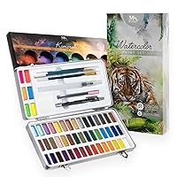 Bundle of Watercolor Paint set of 51 and Jewel Set of 6 - Light Weight And Portable Painting Set - Perfect for Artists, Students, Kids and Hobbyist