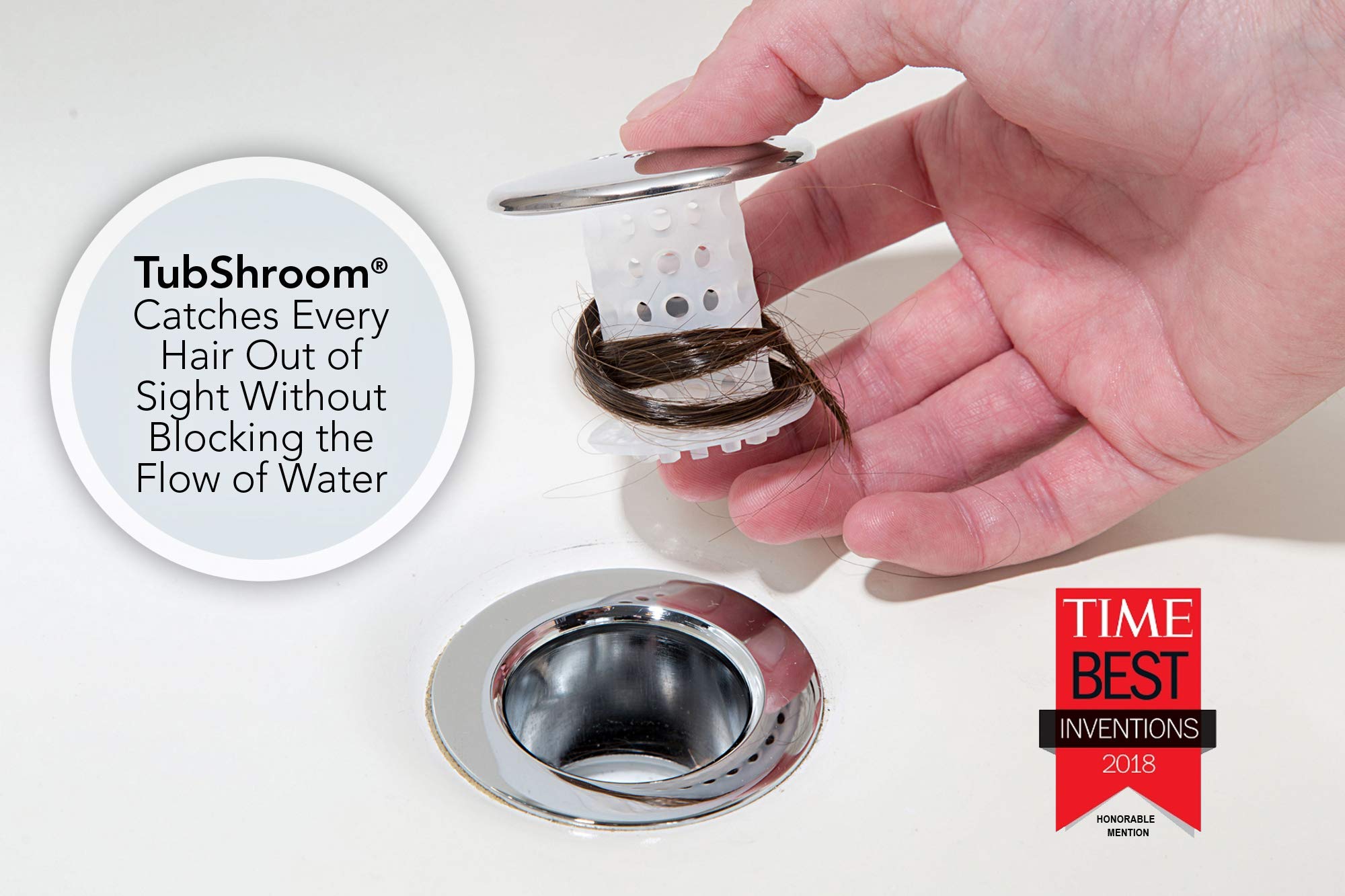 TubShroom and SinkShroom Drain Protectors Hair Catchers for Bathtubs and Sinks, Chrome