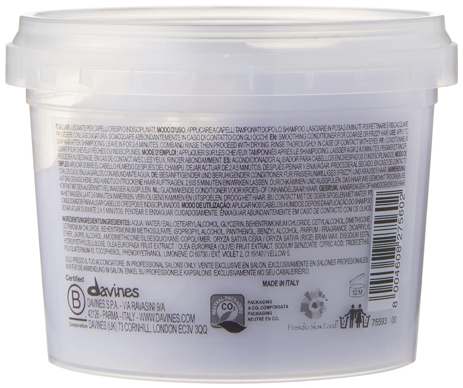 Davines LOVE Smoothing Conditioner, Smoothing Formula for Frizzy or Coarse Hair, Soften and Nourish