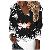 Merry Christmas Sweartshirt for Women Snowflakes Boat Neck Long Sleeve Jumper Midi Graphic Blouse Tshirt Tops