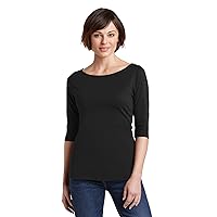 District Made Perfect Weight 3/4 Sleeve Tee (DM107L) Jet Black, XS