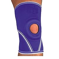 Airprene (Breathable Neoprene) Knee Sleeve Compression Brace for Men & Women, Open Patella, Terry Cotton Lining, All-Way Stretch Compression and Support, NKN-209 L