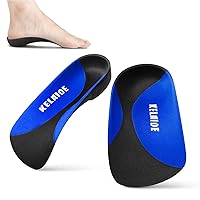 3/4 High Arch Support Plantar Fasciitis Insoles - Orthotics Inserts with Deep Heel Cup Relieve Plantar Fasciitis, Flat Feet, Over-Pronation, Heel Pain and Heel Spur