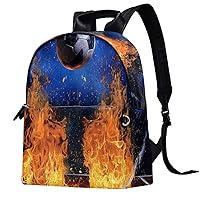Travel Backpack for Men,Backpack for Women,Water Drop Football Flame,Backpack
