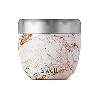 S'well Eats Stainless Steel Food Bowls, 21.5oz, Calacatta Gold, Triple-Layered Vacuum-Insulated Containers Keeps Food Cold for 11 Hours and Hot for 7 hours, Condensation Free, BPA Free