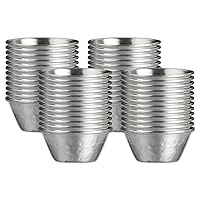 Creations Stainless Steel Ramekins, Stackable, Hammered, 1.75 Ounce, D 2.5