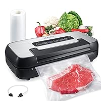 VH5156 Vacuum Sealer, Handle Lock Design, Over 200 Continuous Uses Without Overheating, 80kpa Multifunctional Commercial and Home Vacuum Food Sealer Vacuum Sealers with Built-In Roll Storage and Cutter Starter Kit