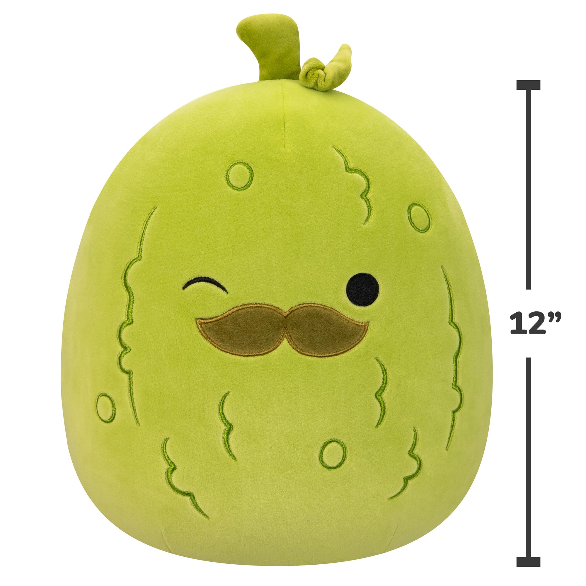 Squishmallows Original 12-Inch Charles Pickle with Mustache - Medium-Sized Ultrasoft Official Jazwares Plush