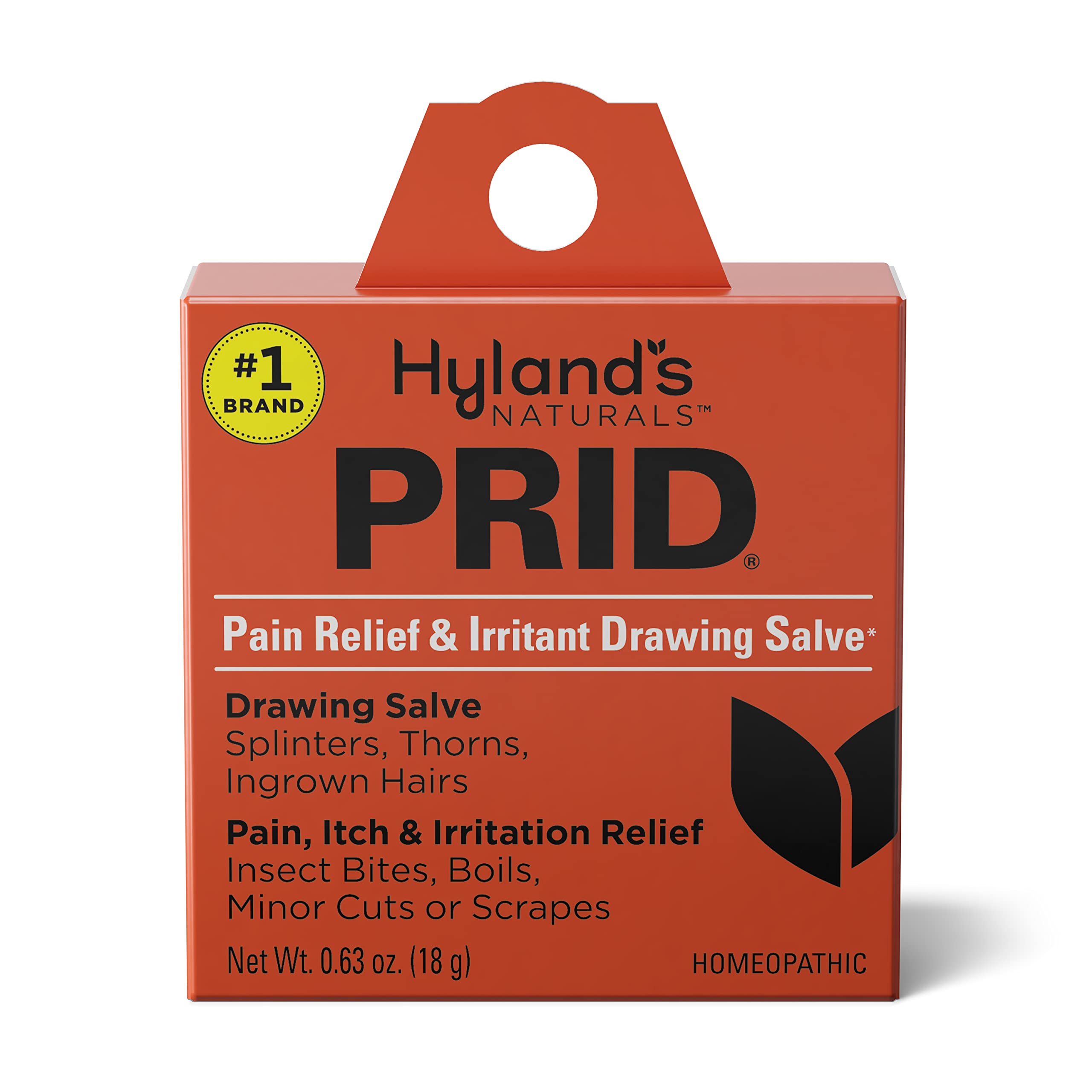 Hyland’s Naturals PRID Drawing Salve, Topical Skin Irritation Relief, For Splinters, Thorns, Ingrown Hairs, Itch Relief for Bug Bites, Boils, Minor Cuts & Scrapes, 18 Grams