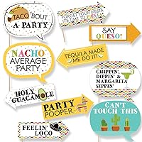 Big Dot of Happiness Funny Let's Fiesta - Mexican Party Photo Booth Props Kit 10 Piece