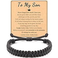 Graduation Gifts for Him, Inspirational Gifts for Men, Braided Adjustable Bracelet for Boyfriend Brother Son Grandson