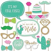 Big Dot of Happiness Final Fiesta - Last Fiesta Bachelorette Party Photo Booth Props Kit - 20 Count