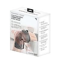 Calming Heat Knee Wrap by Sharper Image Personal Electric Knee Heating Pad Wrap with Vibrations, 2 Heat & 5 Massage Settings for 10 Relaxing Combinations, Soft to Touch Plush Fabric Grey