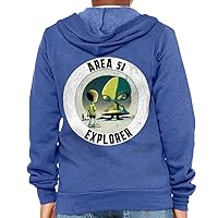 Area 51 Back Print Kids' Full-Zip Hoodie - UFO Hooded Sweatshirt - Themed Kids' Hoodie