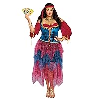 Dreamgirl Womens Plus Size Fortune Teller Costume, Adult Gypsy Halloween Costume