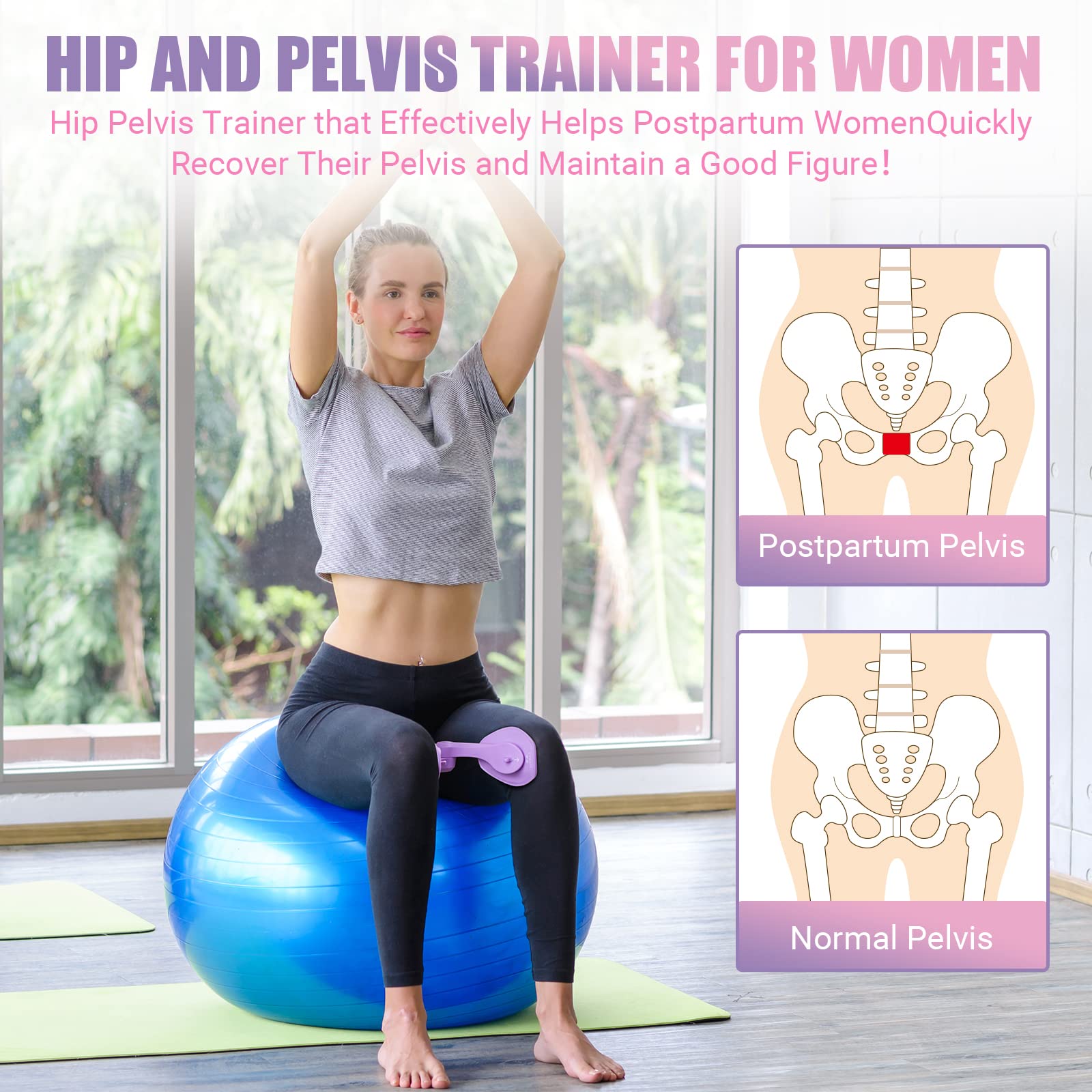 Thigh Master Thigh Exerciser for Women, Enhanced Resistance Hip and Pelvis Trainer, Inner Thigh Exercise Equipment Kegel Exercise Products for Women Home Gym
