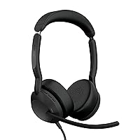 Jabra Evolve2 50 Wired Stereo Headset AirComfort Technology, Noise-Cancelling Mics & Active Noise Cancellation - MS Teams Certified, Works with All Other Platforms - Black