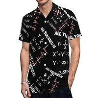 All You Need is Love Math Men's Shirt Button Down Short Sleeve Dress Shirts Casual Beach Tops for Office Travel