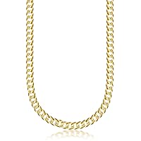 PORI JEWELERS 14K Yellow Gold 5MM Cuban/Curb Chain Necklace - Made In Italy