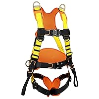 TRSMIMA Safety Harness Fall Protection - Upgrade 4 Quick Release Buckle Construction Full Body Harness with 6 Point Adjustment Dorsal D-ring