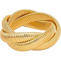 Triple Cobra Bracelet With 1-1/4” Wide With Three Flexible Interlocking 1/2