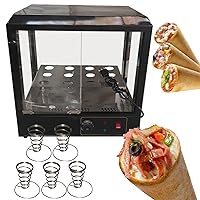 commercial pizza cone machine 4 cone maker machine pizza cone forming machine ice cream cone machine for pizza shop with oven and display warmer (display warmer, 110V/60HZ)