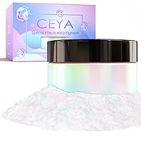 Ceya Interference Mica Powder, 1.8oz/ 50g Ghost Rose Golden Rose Chrome Nail Powder, Cosmetic Grade Pearlescent Effect Color Shift Pigment for Epoxy Resin, Makeup, Nail Polish, Soap Candle Making