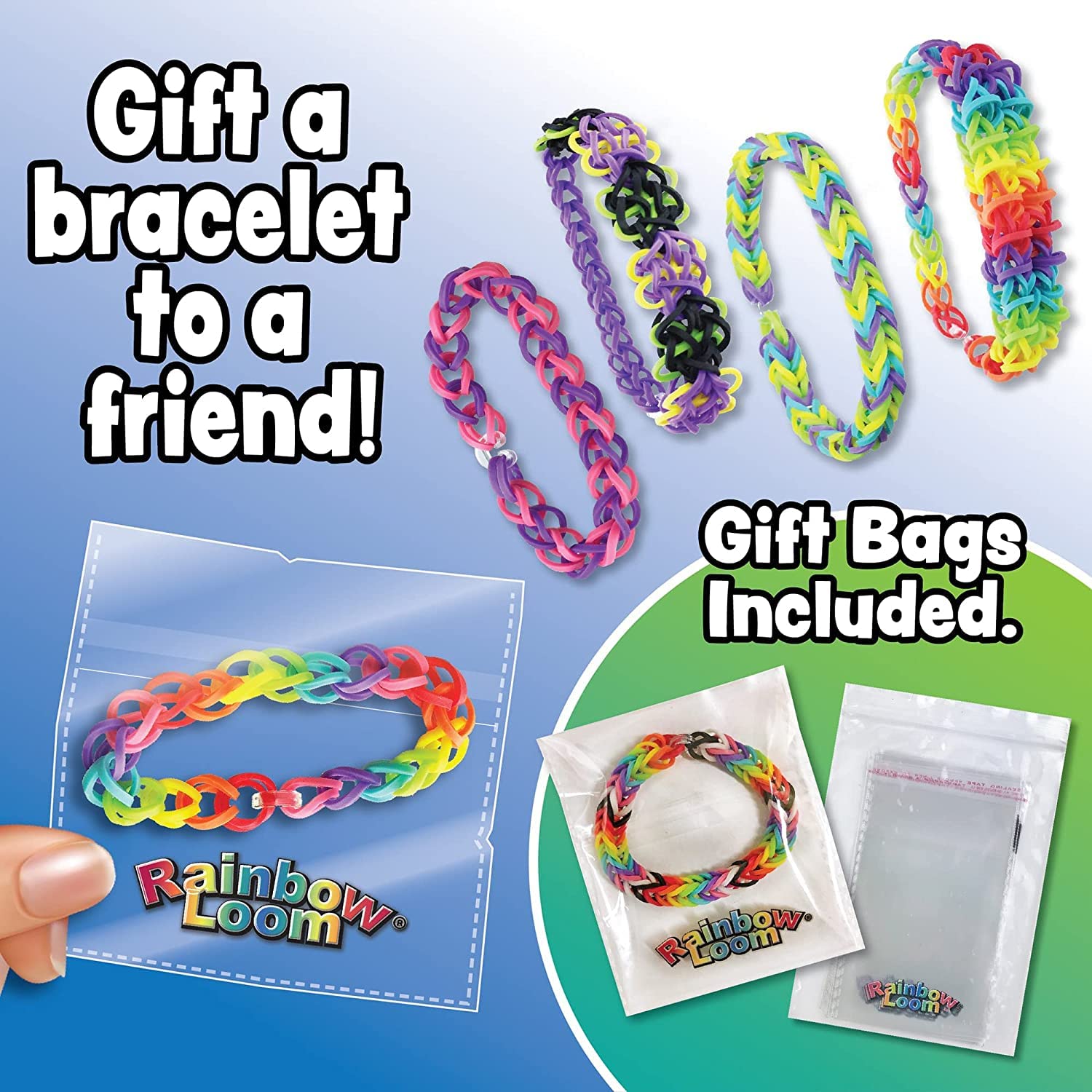 Rainbow Loom® MEGA Combo Set, Features 7000+ Colorful Rubber Bands, 2 step-by-step Bracelet Instructions, Organizer Case, Great Gift for Kids 7+ to Promote Fine Motor Skills