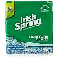 Irish Spring Deodorant Soap, Moisture Blast, 3.75-Ounce Bars (Pack of 6)