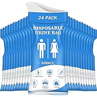 DIBBATU Disposable Urine Bag, 12/24 PCS Pee Bags for Travel for Women/Men, 800ML Emergency Portable Urinal Bag and Vomit Bags, Unisex Urinal Bag for Camping, Traffic Jams, Pregnant, Patient, Kids