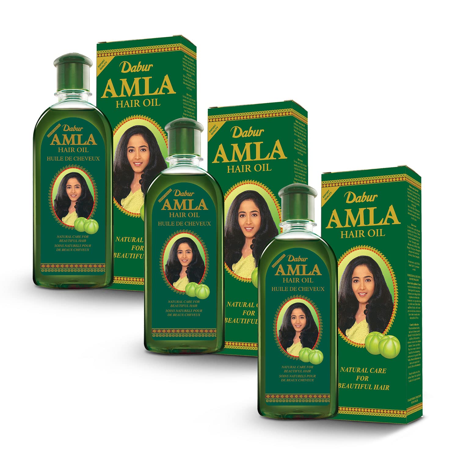 Dabur Amla Hair Oil - Amla Oil, Amla Hair Oil, Amla Oil for Healthy Hair and Moisturized Scalp, Indian Hair Oil for Men and Women, Bio Oil for Hair, Natural Care for Beautiful Hair (500ml, Pack of 3)