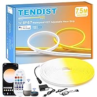 25ft White Neon Rope Light, Alexa Compatible Neon Led Strip Cool and Warm White Adjustable, Smart Waterproof Outdoor Neon Light with App Remote Control for Bedroom, Patio, Pool (3000k-6500k)