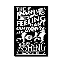 PETER AND PAUL STUDIO Romans 8 18 The Pain That You've Been Feeling Can't Compare To The Joy That's Coming Bible Wall Art Decor