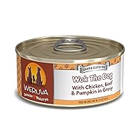 Weruva Classic Dog Food, Wok The Dog with Chicken, Beef & Pumpkin in Gravy, 5.5oz Can (Pack of 24), Brown