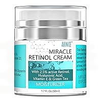 Retinol Cream for Face, Retinol Moisturizer Cream for Women Anti Aging Collagen Day and Night with 2.5% active Retinol, Hyaluronic Acid, Vitamin E and Green Tea