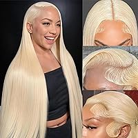 613 Lace Front Wig Human Hair 13x4 HD Transparent Straight Blonde Lace Front Wigs Human Hair Pre Plucked Guleless Wig Blonde Lace Frontal Human Hair Wigs 180 Density (13x4 blonde straight wig, 20inch)