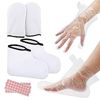 Paraffin Wax Bath Liners for Hand & Foot, Segbeauty Paraffin Heated SPA Mittens Foot Liners with Padded Terry Cloth, 200pcs Plastic Paraffin Baths Socks and Gloves for Thermal Home DIY SPA