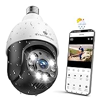 SYMYNELEC Light Bulb Security Camera Outdoor Waterproof 2.5K, 2.4GHz Wireless WiFi Light Socket Cam with AI Human Motion Detection Tracking 4MP Color Night Vision Siren Alarm Works with Alexa Google
