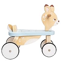 Petilou Wooden Ride On Deer Push Along Toy for Toddlers | Suitable for Boy Or Girl 1 Year Old +, Small