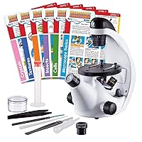 by AmScope 40X-500X Kids Inverted Student Microscope with 6 Experiment Cards and Slide Prep Kit - Science Discovery Series