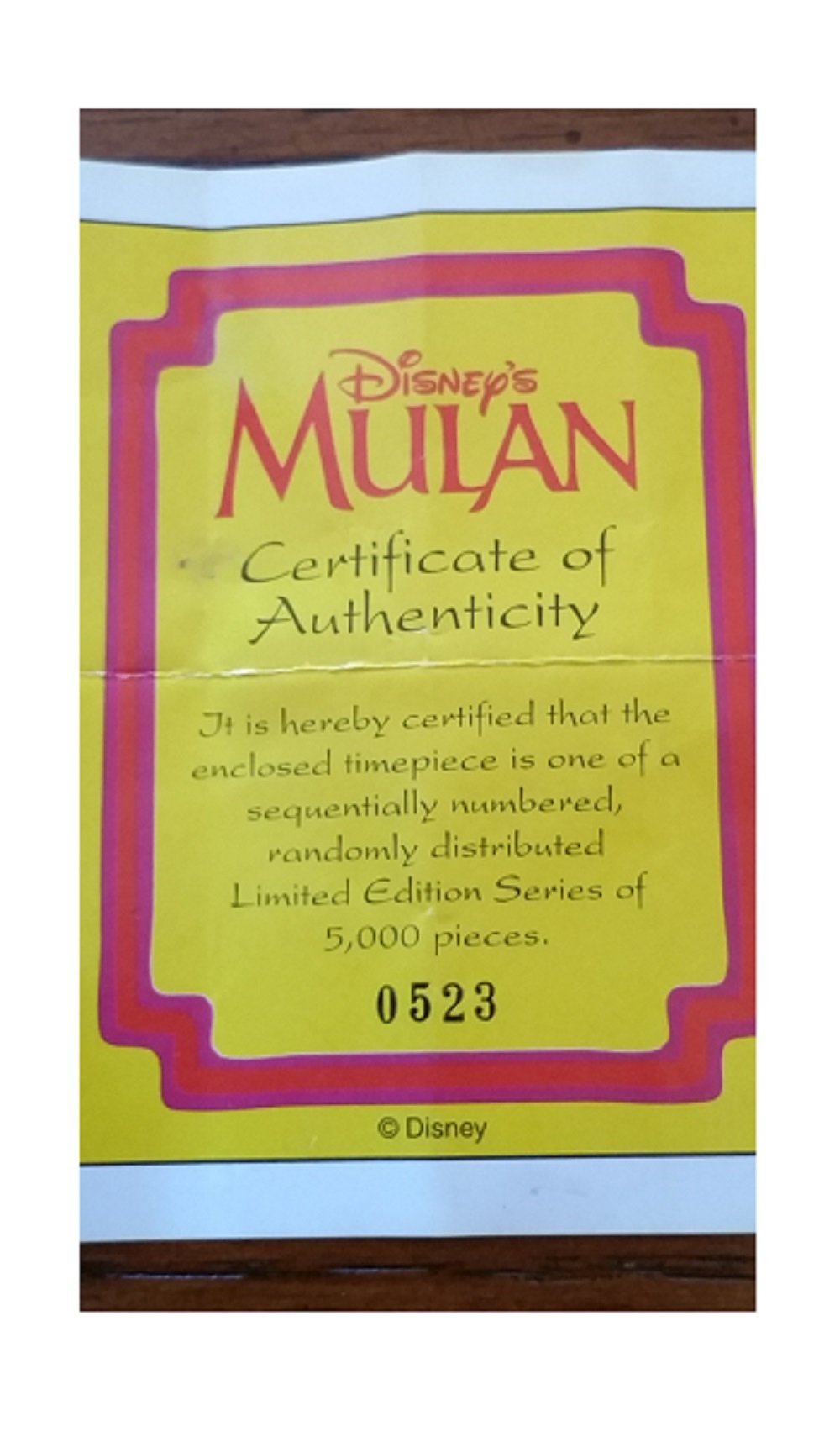 Vintage Rare New Disneyana Mushu Mulan watch set in original case with certification only 5000 made #0523