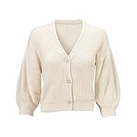 cabi Bishop Cardigan Cream Ivory Knit Boxy Style 5447 Sweater