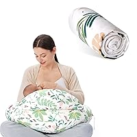Momcozy Nursing Pillow Grey and Replacement Pillowcase, Original Plus Size Breastfeeding Pillows for More Support for Mom and Baby, with Adjustable Waist Strap