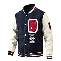 Baseball Jacket Men,Varsity College Jacket Bomber Jackets Vintage Sweatshirt Casual Unisex Streetwear Button Coats