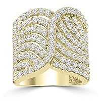 2.65 ct Ladies Round Cut Diamond Designer Cocktail Ring G Color SI-1 Clarity in 14 kt Yellow Gold