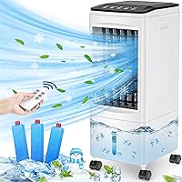 Portable Air Conditioners, 3-IN-1 Windowless Air Conditioner, Evaporative Air Cooler Kitchen Volume AC, Fast Cooling Large Air Conditioner for Room, Remote/3 Speed/7H Timer/1.45 Gallon/3 Ice Packfan-2