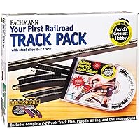 Bachmann Trains Snap-Fit E-Z TRACK WORLD’S GREATEST HOBBY TRACK PACK - Steel Alloy Rail With Black Roadbed - HO Scale , White Medium